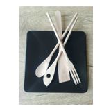 GULHANILE El Yapımı 4 Parça Ahşap Kaşık Mutfak Seti, Tahta Kaşık, Çatal, Spatula 30 Cm 4pcs