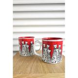 Gulhanıle Kedili Mug Kupa Kırmızı