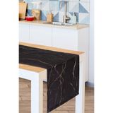 GULHANILE Mermer Desen Saten Runner 40x140 cm Siyah, runner01