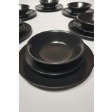 Gulhanile YMK04 Mat Siyah 6 Kişilik 18 Parça Yemek Takımı