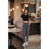 GÜLİZİM BUTİK GRİ Kadın Kot Pantolon Beli Lastikli Yüksek Bel Likralı Büyük-Küçük Beden Jeans