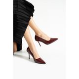 Güllü Shoes Bordo Rugan 9 cm Vegan Deri İnce Topuklu Stiletto | Etkileyici Şıklık! Mezuniyet Düğün Ofis İçin