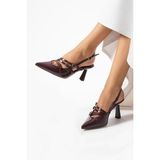 Güllü Shoes Bordo Stiletto Rugan Kadın Topuklu Ayakkabı Vegan Deri - Günlük Ve Özel Gün Şıklığı