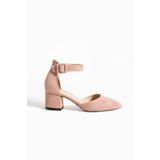 Güllü Shoes KadinGül Kurusu Süet Ayakkabı Abiye Stiletto Kalın Topuk Gelinlik Ayakkabisi 5.5cm