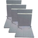 Güllüce Home 3'lü Arkalıklı Sünger Dolgulu Sandalye Minderi - 40 x 90 cm - Açık Gri