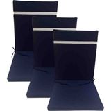 Güllüce Home 3'lü Arkalıklı Sünger Dolgulu Sandalye Minderi - 40 x 90 cm - Lacivert