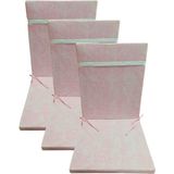 Güllüce Home 3'lü Arkalıklı Sünger Dolgulu Sandalye Minderi - 40 x 90 cm - Pembe