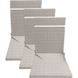 Güllüce Home 3'lü Arkalıklı Sünger Dolgulu Sandalye Minderi - 40 x 90 cm - Sütlü Kahve