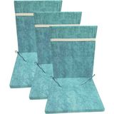 Güllüce Home 3'lü Arkalıklı Sünger Dolgulu Sandalye Minderi - 40 x 90 cm - Turkuaz
