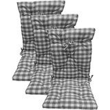 Güllüce Home 3'lü Pötikare*arkalıklı*slikon Elyaf Dolgulu*sandalye Minderi - 40 x 90 cm - Gri - Beyaz