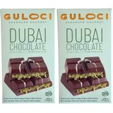 GULOCI Dubai Çikolatası - Antep Fıstıklı Tahinli Kadayıf Dolgulu Sütlü Çikolata - 200 GR (2 paketi)