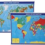 Gülpaş 998 Harita Dünya Fiziki Ve Siyasi Çıtalı 70 x 100 cm