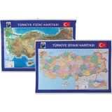 gülpaş harita türkiye fiziki ve siyasi 70x100 cm (çift taraflı selefonlu 1 adet) g-999 - Yok