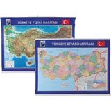 Gülpaş Türkiye Siyasi Fiziki Harita Çıtalı 70 x 100 cm 999 Renkli ve Detaylı Ölçüler