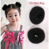 Gülpeşe 2 Li Mini Boy Çocuk Topuz Tokası Sünger Toka - 0 - Siyah