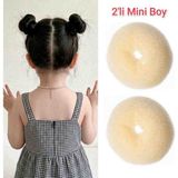 Gülpeşe 2 Li Mini Boy Çocuk Topuz Tokası Sünger Toka - 01-Krem