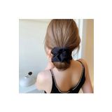 GÜLPEŞE Büyük Boy Saten Saç Tokası Scrunchie Siyah