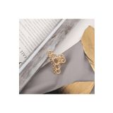 GÜLPEŞE Küçük Halka Detaylı Gold Metal Mandal Toka 1. Sınıf Yaylı Topuz Tokası