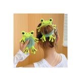 GÜLPEŞE Kurbağa Peluş Simit Toka Peluş Topuz Tokası
