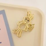 Gülpeşe Topuz Tokası Karikatür Tavşan Gold Metal Mandal Toka Büyük Boy Brand New