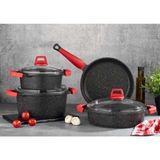 Gülsan 7 Parça Granit Döküm Tencere Tava Set - Çok Renkli - Standart
