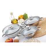 Gülsan Çelik Sahan Set 3 Lü Cam Kapaklı 16/18/20cm