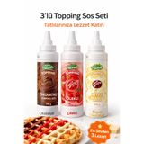 gülsan gıda Gülsan Naturello Klasik 3’lü Topping Sos Seti 350 g (Çikolata, Beyaz Çikolata, Çilek)