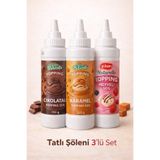 gülsan gıda Gülsan Naturello Tatlı Şöleni 3’lü Topping Sos Seti 350 g (Çikolata, Karamel, Meyveli)
