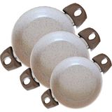 Gülsan Safran 3 Parça Granit Tava Seti, Bej, 18-22 cm - Çok Renkli - Genel