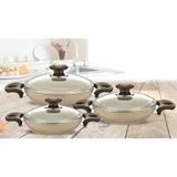 Gülsan Safran Granit Tava Seti Sahan Set 18 - 20 - 22 CM 6 Parça