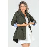 Gülseli Haki Kadın Bel Bağcıklı Astarlı Trençkot P-00005285 - 40