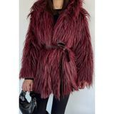 Gülseli Kadın Astarlı Kürklü Mont (S-M-L-Xl Uyumludur) P-00020195 - Standart - Bordo