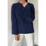 Gülseli Kadın Bisiklet Yaka Kol Işlemeli Triko Kazak (S-M-L-Xl Beden Uyumludur.) P-00018913 - Lacivert - Standart