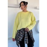 Gülseli Kadın Bisklet Yaka Triko Kazak P-00018507 - Sarı - Standart