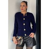 Gülseli Kadın Çift Cepli Triko Ceket P-00019175 - Lacivert - Standart