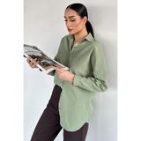 Gülseli Kadın Klasik Gömlek P-00020574 - Haki