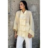 Gülseli Kadın Tarz Düğme Detaylı Salaş Gömlek P-00022909 - Standart - Sarı