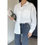 Gülseli Perry Kadın Çizgi Desenli Oversize Gömlek P-00020703 - Standart - Krem