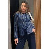 Gülseli Yumoş Iplik Sakallı Triko Ceket - S - M - Lacivert