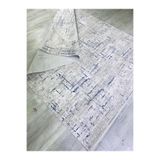 GÜLSEV HOME(103) BELLAVİSTA, MELODİ İPEKSİ YÜN TUŞELİ TRİKO AKRİLİK OTURMA ODASI VE SALON HALISI MAVİ 80 x 200