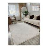 GÜLSEV HOME(1032) İHTİŞAM, EMSALSİZ İPEKSİ YÜN TUŞELİ TRİKO AKRİLİK OTURMA ODASI VE SALON HALISI Beyaz 200 x 290