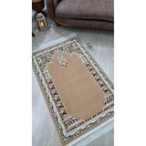 GÜLSEV HOME(1163) SAFİR YÜN TÜŞELİ AKRİLİK DOKUMA KALIN HALI SECCADE NAMAZLIK 80X120 Bej 80 x 120