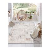 GÜLSEV HOME(1592) VİNTAGE, ETNİK DESENLİ SANATSAL CROSS DOKUMA SALON VE OTURMA ODASI HALISI KREM 80 x 150