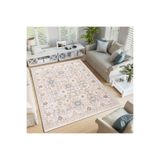 GÜLSEV HOME(1613) VİNTAGE, ETNİK DESENLİ SANATSAL CROSS DOKUMA SALON VE OTURMA ODASI HALISI BEJ 200 x 290