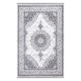 GÜLSEV HOME(412) HELEN, SANATSAL İPEKSİ VİSKON TRİKO AKRİLİK DOKUMA SARAYHAN OTURMA ODASI VE SALON HALISI Gri 160 x 230