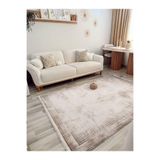 GÜLSEV HOME(424) HELEN, SANATSAL İPEKSİ VİSKON TRİKO AKRİLİK DOKUMA SARAYHAN OTURMA ODASI VE SALON HALISI Bej 160 x 230