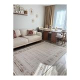 GÜLSEV HOME(429) HELEN, SANATSAL İPEKSİ VİSKON TRİKO AKRİLİK DOKUMA SARAYHAN OTURMA ODASI VE SALON HALISI Bej 160 x 230