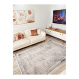 GÜLSEV HOME(437) HELEN, SANATSAL İPEKSİ VİSKON TRİKO AKRİLİK DOKUMA SARAYHAN OTURMA ODASI VE SALON HALISI Gri 240 x 340