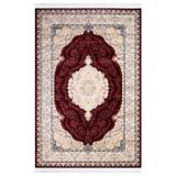 GÜLSEV HOME(441) HANZADE, OSMANLI MELODİ İPEKSİ YÜN TUŞELİ TRİKO AKRİLİK SARAYLI OTURMA ODASI VE SALON HALISI Bordo 240 x 340
