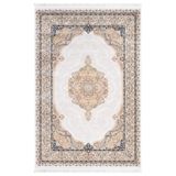 GÜLSEV HOME(444) HANZADE, OSMANLI MELODİ İPEKSİ YÜN TUŞELİ TRİKO AKRİLİK SARAYLI OTURMA ODASI VE SALON HALISI KEMİK 200 x 290